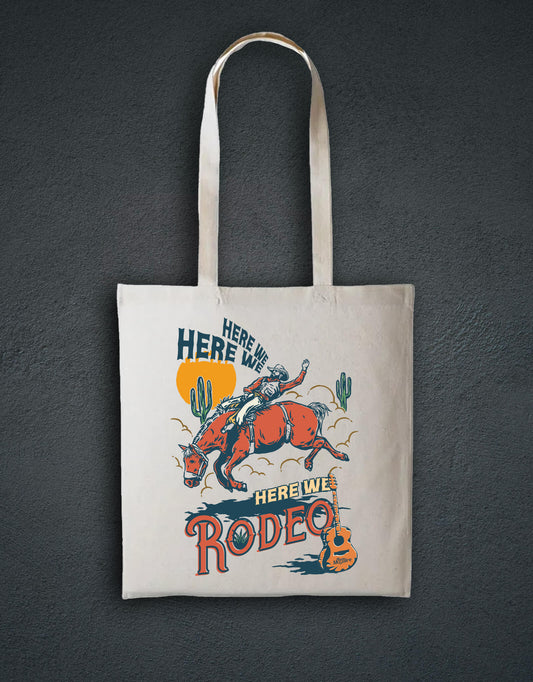 Here We Rodeo Cotton Shopper - Natural - Kevin McGuire