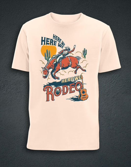 Here We Rodeo T-Shirt - Desert Sand - Kevin McGuire